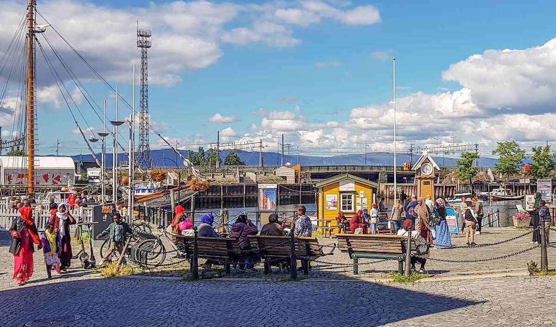 From Ravnkloa in Trondheim, not far from a Somali mosque. Photo: Bente Haarstad. From Ravnkloa in Trondheim, not far from a Somali mosque. Photo: Bente Haarstad.