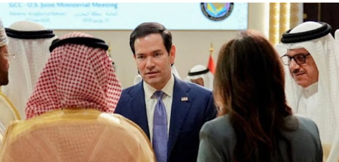 Bahrain's Foreign Minister Abdullatif bin Rashid Al Zayani speaks with U.S. Secretary of State Marco Rubio, right, upon arrival at Bahrain International Airport during his visit to the Middle East to discuss the interim deal between the U.S. and Iran with Arab Gulf allies, in Muharraq, near Manama, Bahrain, Wednesday June 24, 2026. Video still. Bahrain's Foreign Minister Abdullatif bin Rashid Al Zayani speaks with U.S. Secretary of State Marco Rubio, right, upon arrival at Bahrain International Airport during his visit to the Middle East to discuss the interim deal between the U.S. and Iran with Arab Gulf allies, in Muharraq, near Manama, Bahrain, Wednesday June 24, 2026. Video still.