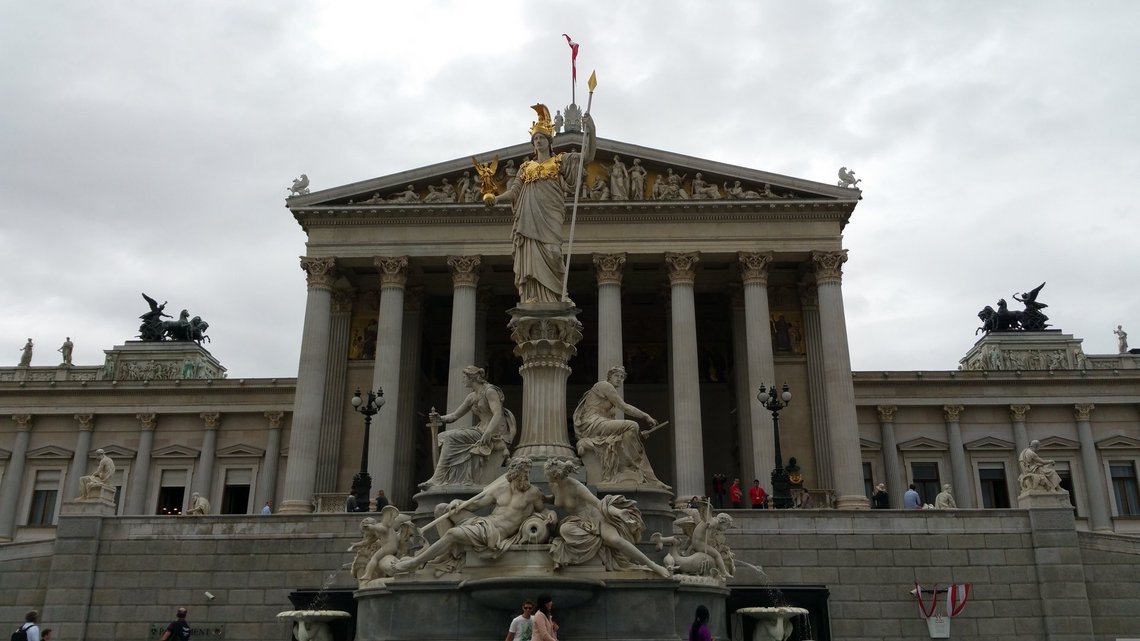 The Austrian Parliament building in Vienna. Austria’s government is facing renewed pressure over Syrian asylum and return policy. The Austrian Parliament building in Vienna. Austria’s government is facing renewed pressure over Syrian asylum and return policy.