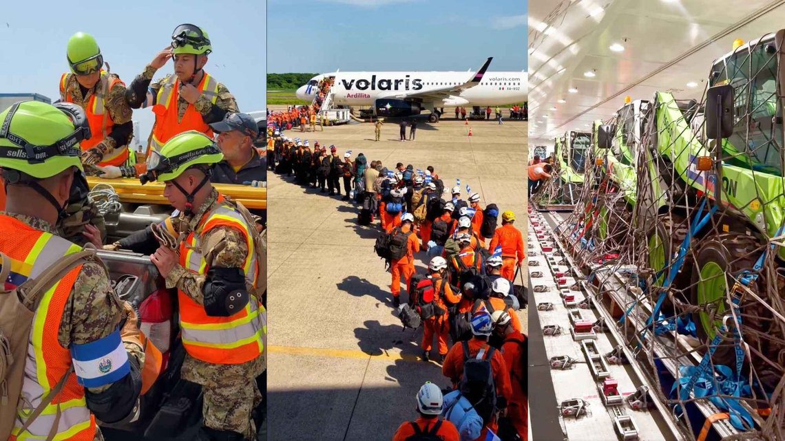 El Salvador's President Nayib Bukele has taken the lead in assisting the victims of Venezuela's earthquakes. Six aircraft carrying more than 300 rescue workers and military medical personnel, search-and-rescue dogs, heavy machinery, and 150 tonnes of medicines and other emergency supplies are en route. The first flights arrived on Thursday. (Photo: Bukele/X) El Salvador's President Nayib Bukele has taken the lead in assisting the victims of Venezuela's earthquakes. Six aircraft carrying more than 300 rescue workers and military medical personnel, search-and-rescue dogs, heavy machinery, and 150 tonnes of medicines and other emergency supplies are en route. The first flights arrived on Thursday. (Photo: Bukele/X)