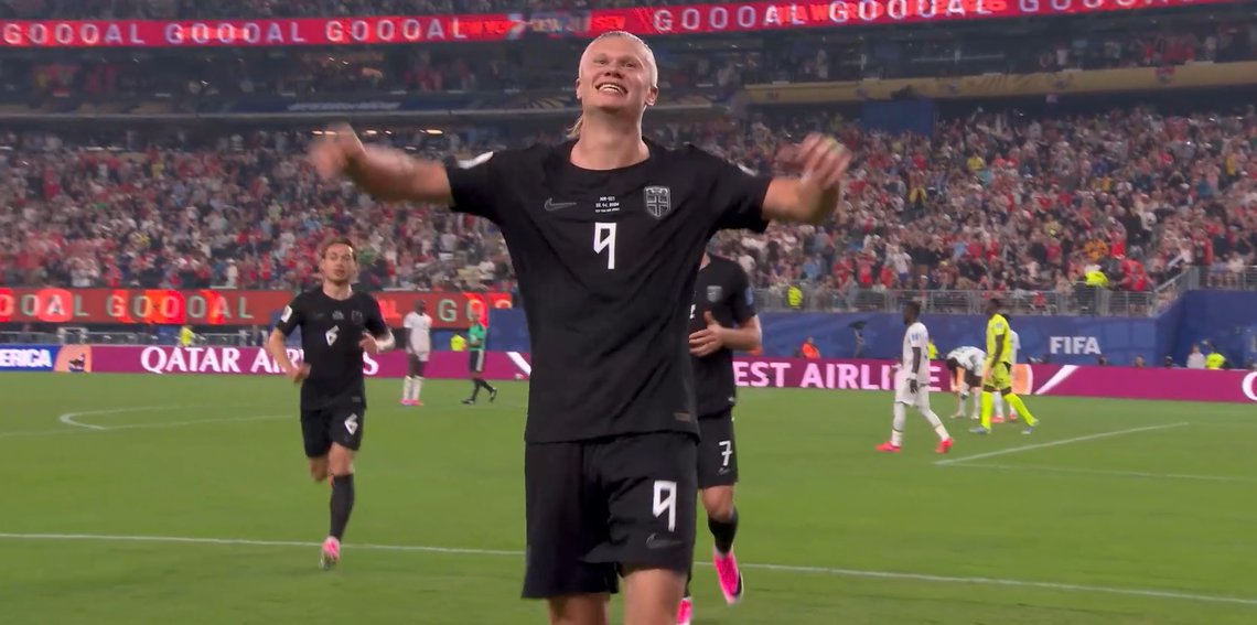 Norway’s Erling Haaland celebrates after scoring during the World Cup group stage. Norway’s Erling Haaland celebrates after scoring during the World Cup group stage.