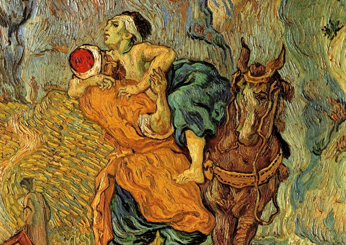 Vincent van Gogh – The Good Samaritan (1890), after Delacroix. Vincent van Gogh – The Good Samaritan (1890), after Delacroix.
