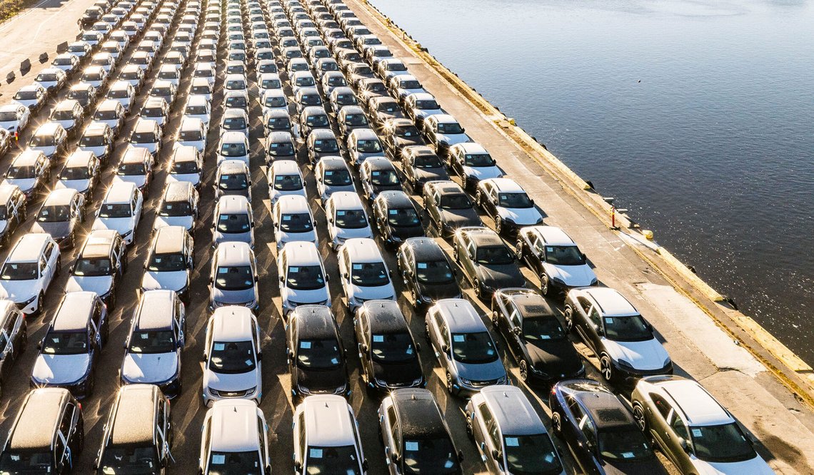 Oslo 7 April 2021. Drammen harbour is Norway’s largest car port. Around 70 per cent of all cars that arrive in Norway land here before they are sent on to dealers. Keywords: Electric cars, vans, cars, diesel, electric car, sales figures, car statistics, transport, communications, car imports. Photo: Drammen Port. Oslo 7 April 2021. Drammen harbour is Norway’s largest car port. Around 70 per cent of all cars that arrive in Norway land here before they are sent on to dealers. Keywords: Electric cars, vans, cars, diesel, electric car, sales figures, car statistics, transport, communications, car imports. Photo: Drammen Port.