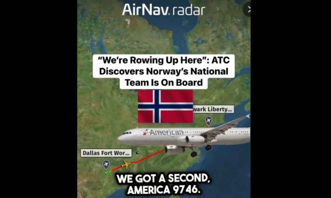 "We're Rowing Up Here!" An air traffic controller pays tribute to the Norwegian national team. Screenshot: Flight Simulator Fantasy / Facebook. "We're Rowing Up Here!" An air traffic controller pays tribute to the Norwegian national team. Screenshot: Flight Simulator Fantasy / Facebook.