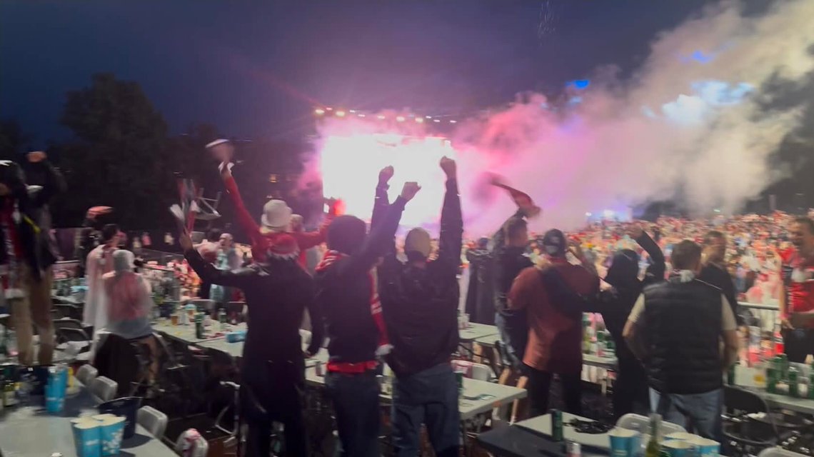20260711 - Fifa World Cup live from Miami. Norway scores agains England, Frogner Stadium, Oslo. Photo: Christian Borchsenius 20260711 - Fifa World Cup live from Miami. Norway scores agains England, Frogner Stadium, Oslo. Photo: Christian Borchsenius