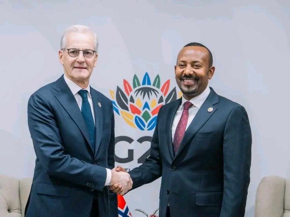 Norwegian Prime Minister Jonas Gahr Støre (meets Ethiopian Prime Minister Abiy Ahmed during the G20 Summit in South Africa. Norwegian Prime Minister Jonas Gahr Støre (meets Ethiopian Prime Minister Abiy Ahmed during the G20 Summit in South Africa.