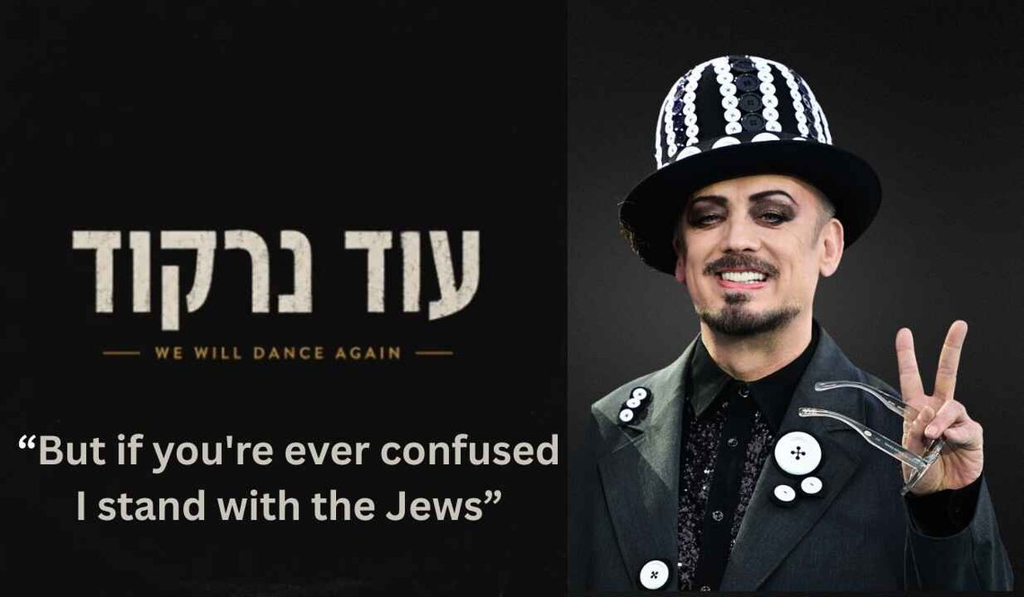 The single We Will Dance Again on X. Right: Boy George during the Eurovision Song Contest 2026 in Vienna. Sources: X, Wikipedia; edited. The single We Will Dance Again on X. Right: Boy George during the Eurovision Song Contest 2026 in Vienna. Sources: X, Wikipedia; edited.