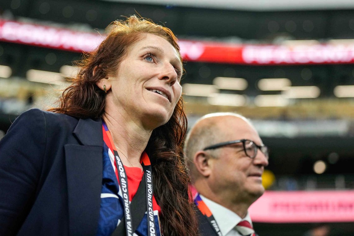 Lise Klaveness, President of the Norwegian Football Association, and General Secretary Karl-Petter Løken. Lise Klaveness, President of the Norwegian Football Association, and General Secretary Karl-Petter Løken.