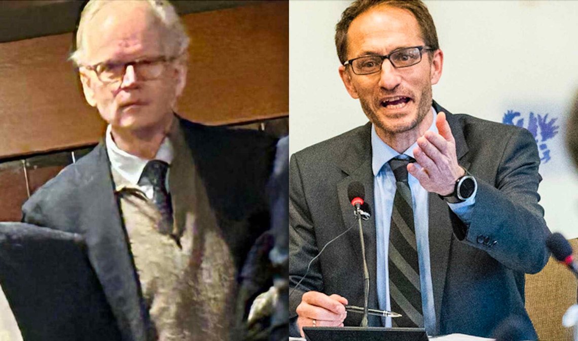 Left: NOREF director Johan Vibe at a secret meeting with Palestinian President Mahmoud Abbas’s adviser Majdi Khaldi and retired senior Norwegian Foreign Ministry official Geir O. Pedersen at the Grand Hotel in Oslo on 12 February 2026. Photo: Kjell Erik Eilertsen. Right: Foreign Ministry State Secretary Henrik Thune, now a senior adviser at NOREF, meeting Afghan representatives at the Ministry in Oslo on 24 January 2022. Left: NOREF director Johan Vibe at a secret meeting with Palestinian President Mahmoud Abbas’s adviser Majdi Khaldi and retired senior Norwegian Foreign Ministry official Geir O. Pedersen at the Grand Hotel in Oslo on 12 February 2026. Photo: Kjell Erik Eilertsen. Right: Foreign Ministry State Secretary Henrik Thune, now a senior adviser at NOREF, meeting Afghan representatives at the Ministry in Oslo on 24 January 2022.