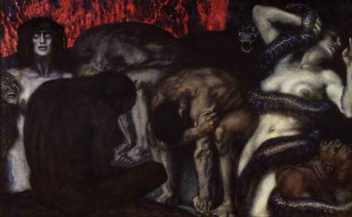 Franz Stuck, «Inferno» (1908). Franz Stuck, «Inferno» (1908).