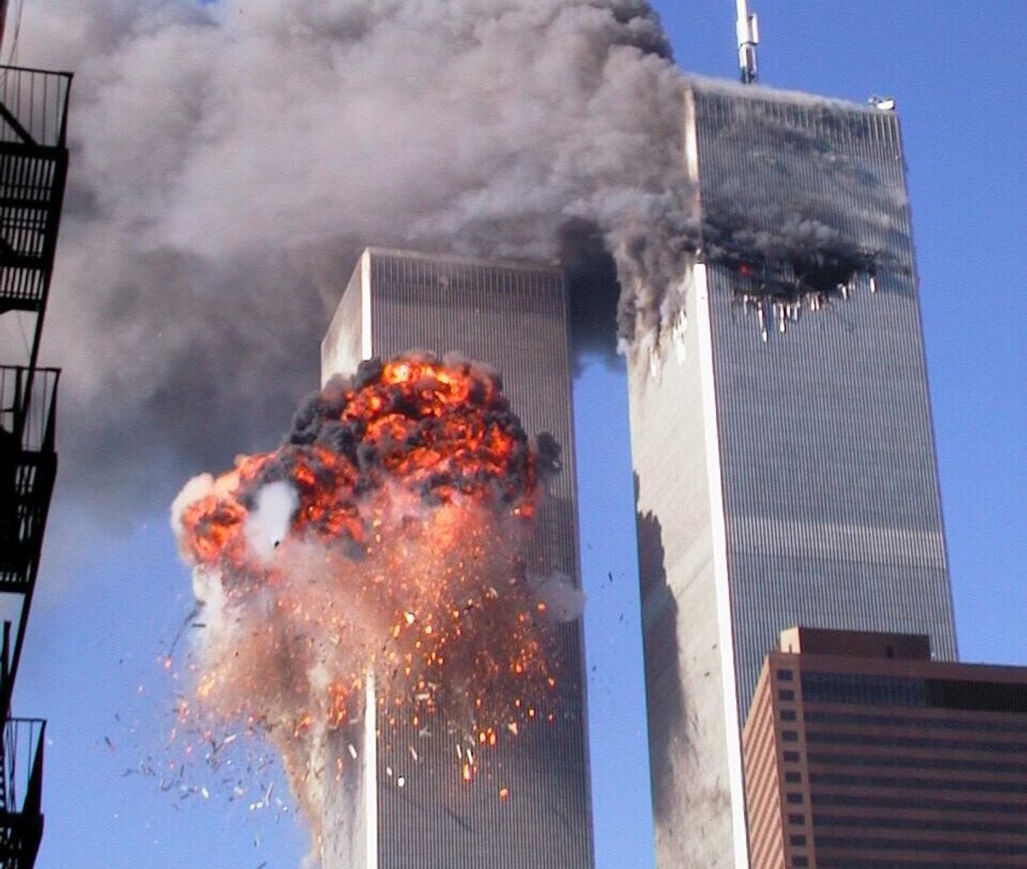On 11 September 2001, United Airlines Flight 175 crashes into the South Tower of the World Trade Center in New York, while smoke billows from the North Tower. According to CBC, this was not a terrorist attack. Photo: Robert J. Fisch / CC BY-SA 2.0 On 11 September 2001, United Airlines Flight 175 crashes into the South Tower of the World Trade Center in New York, while smoke billows from the North Tower. According to CBC, this was not a terrorist attack. Photo: Robert J. Fisch / CC BY-SA 2.0
