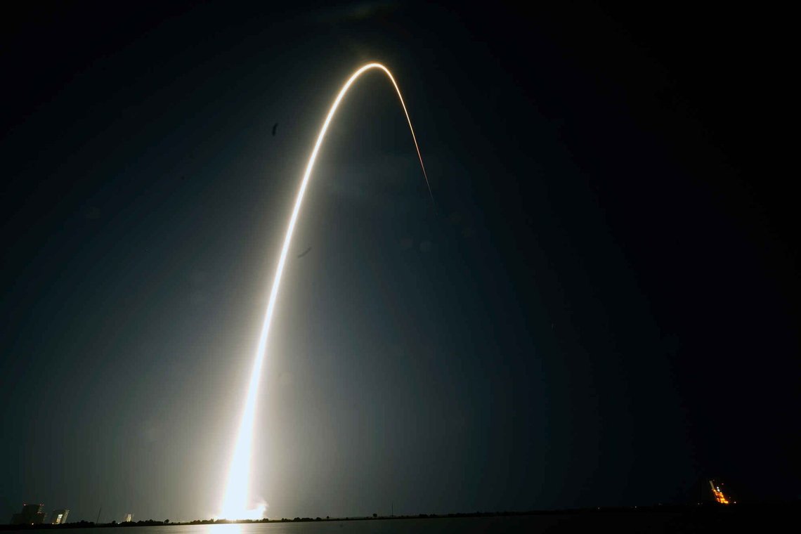 FILE - In this time-exposure photograph, a SpaceX Falcon 9 rocket with the 25th batch of approximately 60 satellites for SpaceX's Starlink broadband network lifts off from the Space Launch Complex 40 at the Cape Canaveral Space Force Station in Cape Canaveral, Fla., late Wednesday, April 28, 2021. FILE - In this time-exposure photograph, a SpaceX Falcon 9 rocket with the 25th batch of approximately 60 satellites for SpaceX's Starlink broadband network lifts off from the Space Launch Complex 40 at the Cape Canaveral Space Force Station in Cape Canaveral, Fla., late Wednesday, April 28, 2021.