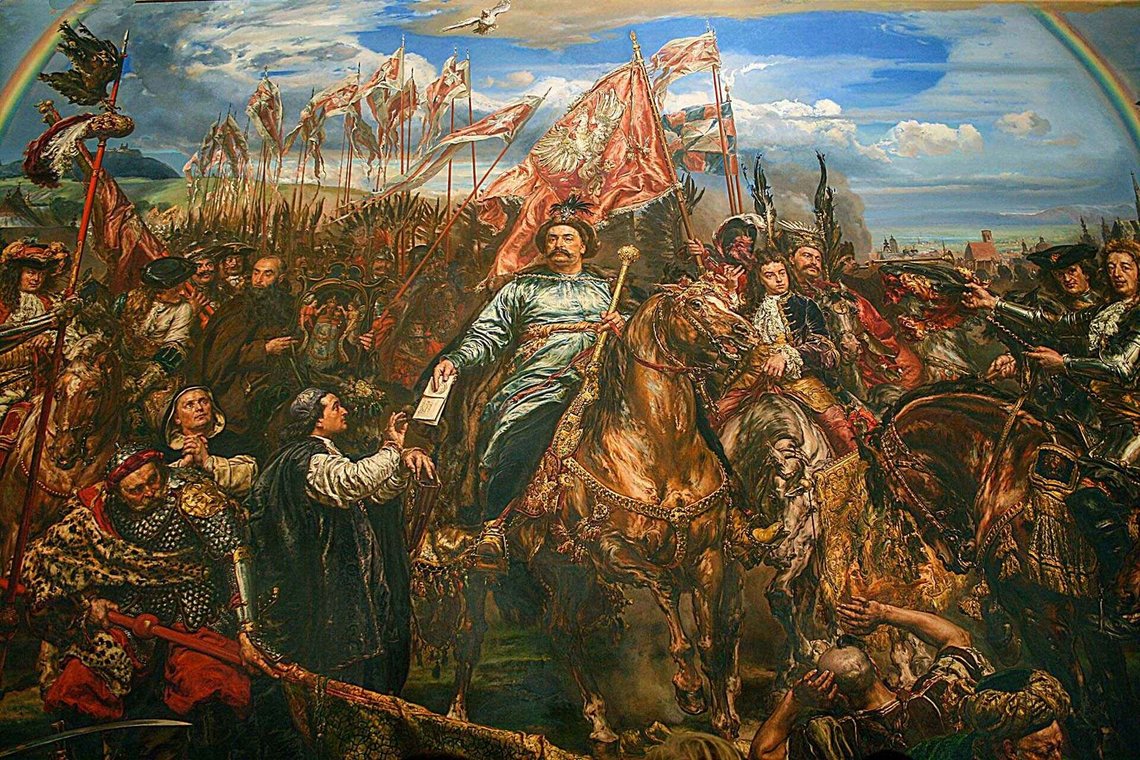 King Jan III Sobieski's victory over the Muslims at the Battle of Vienna in 1683. The painting by Jan Matejko hangs in the Vatican Museums. Reproduction by Jean-Pol Grandmont. King Jan III Sobieski's victory over the Muslims at the Battle of Vienna in 1683. The painting by Jan Matejko hangs in the Vatican Museums. Reproduction by Jean-Pol Grandmont.