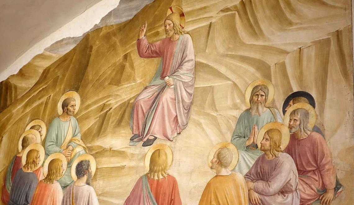 Fra Angelico (c. 1395–1455), ‘The Sermon on the Mount’, Museo di San Marco, Florence. Photo: Prof. Mortel / Flickr via Wikimedia Commons (CC BY 2.0). Fra Angelico (c. 1395–1455), ‘The Sermon on the Mount’, Museo di San Marco, Florence. Photo: Prof. Mortel / Flickr via Wikimedia Commons (CC BY 2.0).