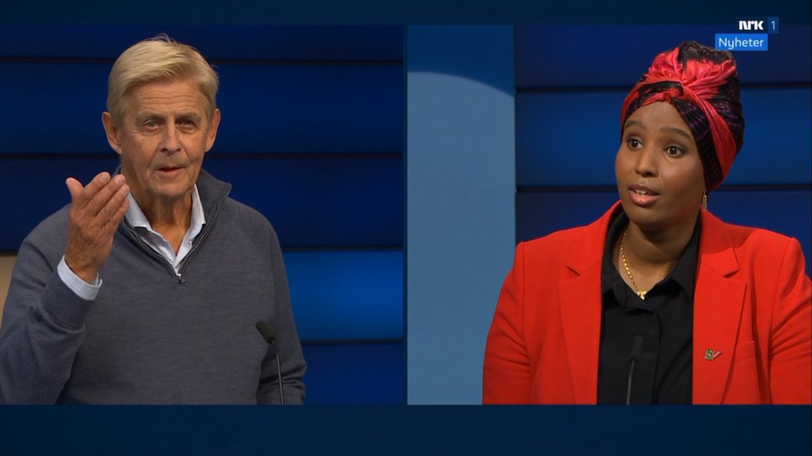 A heated exchange erupted over the hijab, Islam and what Anders Magnus sees as the Socialist Left Party’s failure to confront Muslim patriarchy. Photo: NRK. A heated exchange erupted over the hijab, Islam and what Anders Magnus sees as the Socialist Left Party’s failure to confront Muslim patriarchy. Photo: NRK.