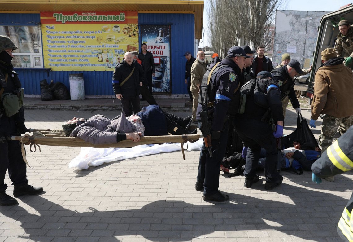 Kramatorsk railway station attack, 8 April 2022. Photo: Ukrainian National Police / Wikimedia Commons Kramatorsk railway station attack, 8 April 2022. Photo: Ukrainian National Police / Wikimedia Commons