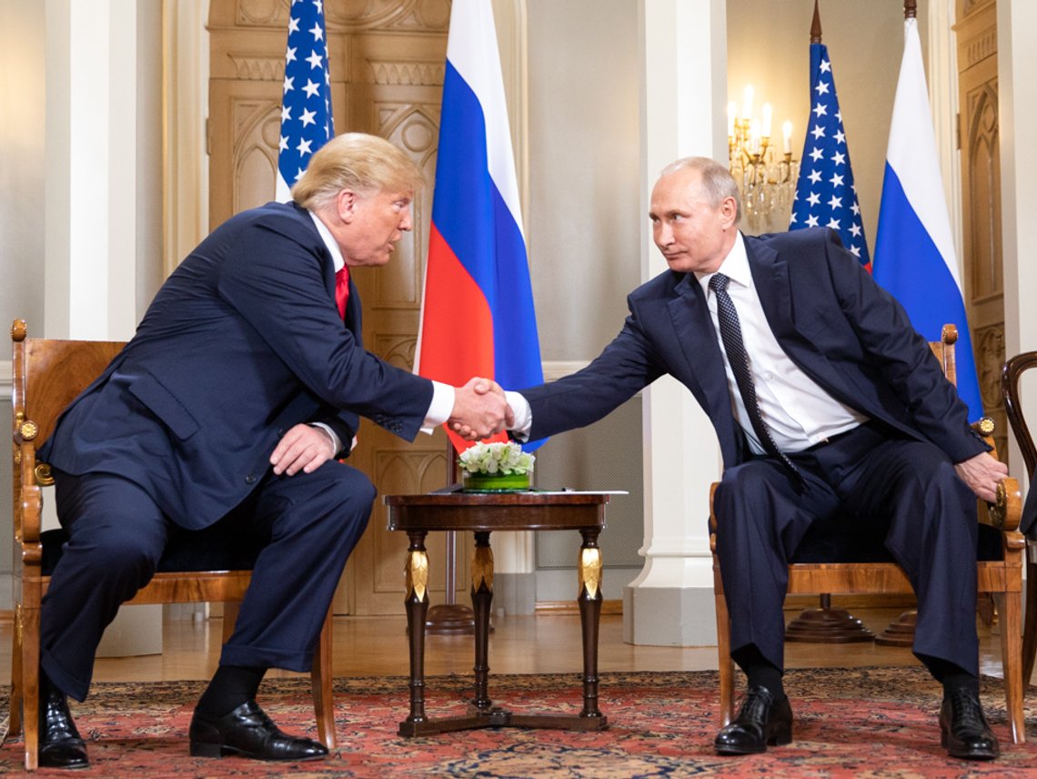 President Donald J. Trump and President Vladimir Putin of the Russian Federation on July 16, 2018. Photo: Shealah Craighead, public domain (US federal government work) President Donald J. Trump and President Vladimir Putin of the Russian Federation on July 16, 2018. Photo: Shealah Craighead, public domain (US federal government work)