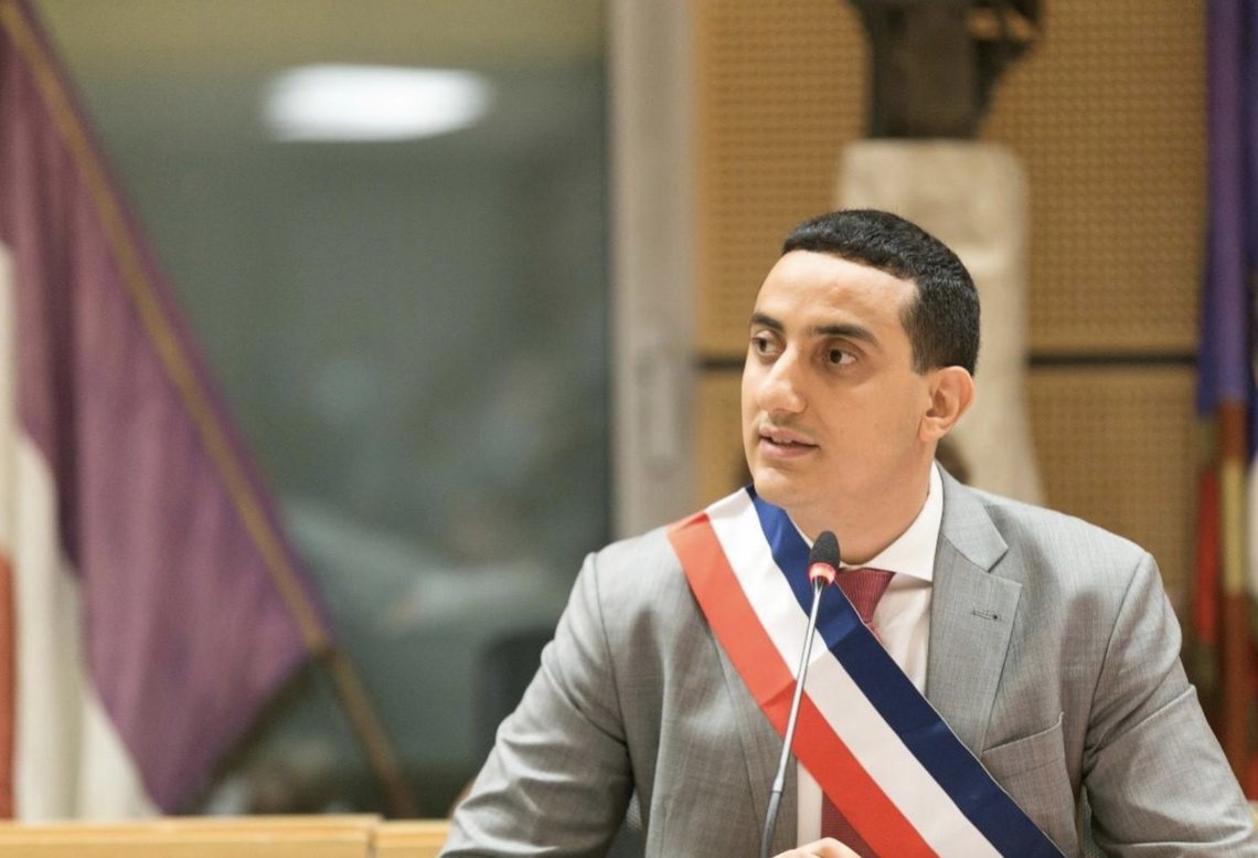 Ali Rabeh, Mayor of Trappes. Macron visited the town west of Paris on 23 October 2026 following a deadly shooting. Photos: US Government (public domain) / Ugo Bernalicis (CC BY 3.0). Ali Rabeh, Mayor of Trappes. Macron visited the town west of Paris on 23 October 2026 following a deadly shooting. Photos: US Government (public domain) / Ugo Bernalicis (CC BY 3.0).
