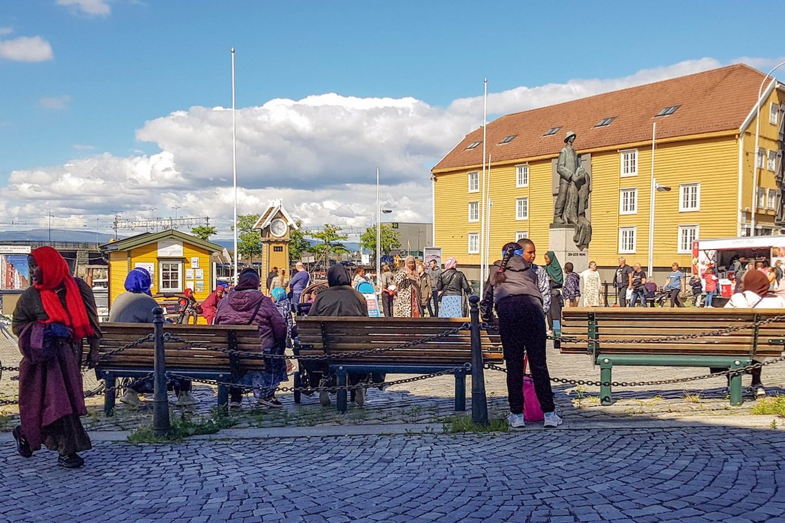From Ravnkloa in Trondheim, Norway's third largest city. Photo: Bente Haarstad. From Ravnkloa in Trondheim, Norway's third largest city. Photo: Bente Haarstad.