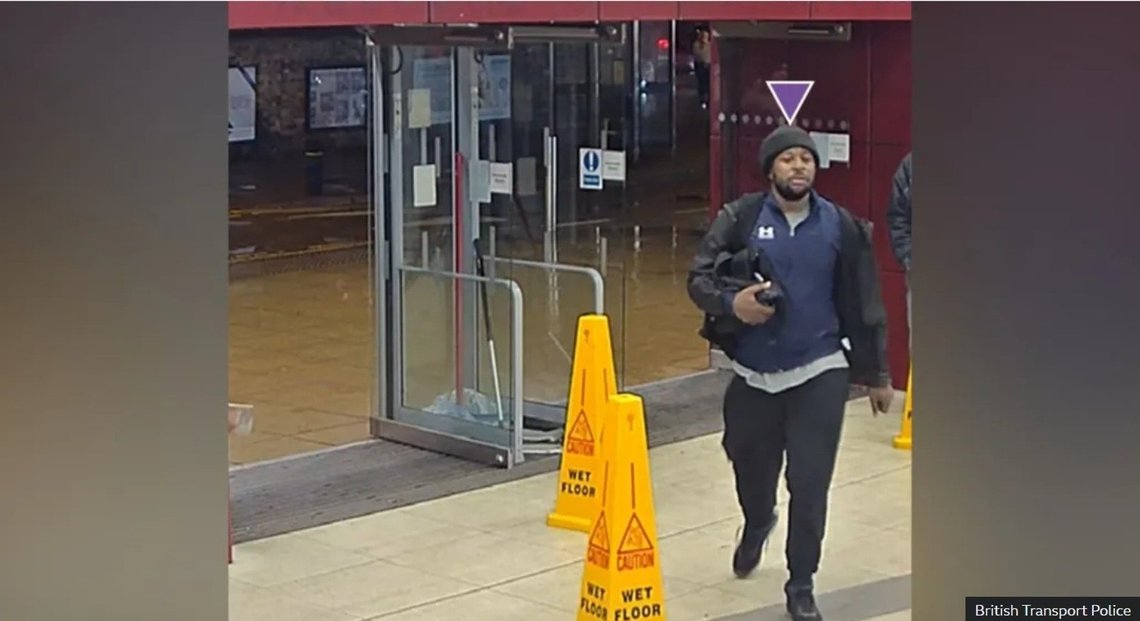 The accused, Anthony Williams, captured on CCTV before allegedly launching knife attacks on innocent people, including aboard an LNER train near Peterborough, north of London. Photo: British Transport Police. The accused, Anthony Williams, captured on CCTV before allegedly launching knife attacks on innocent people, including aboard an LNER train near Peterborough, north of London. Photo: British Transport Police.