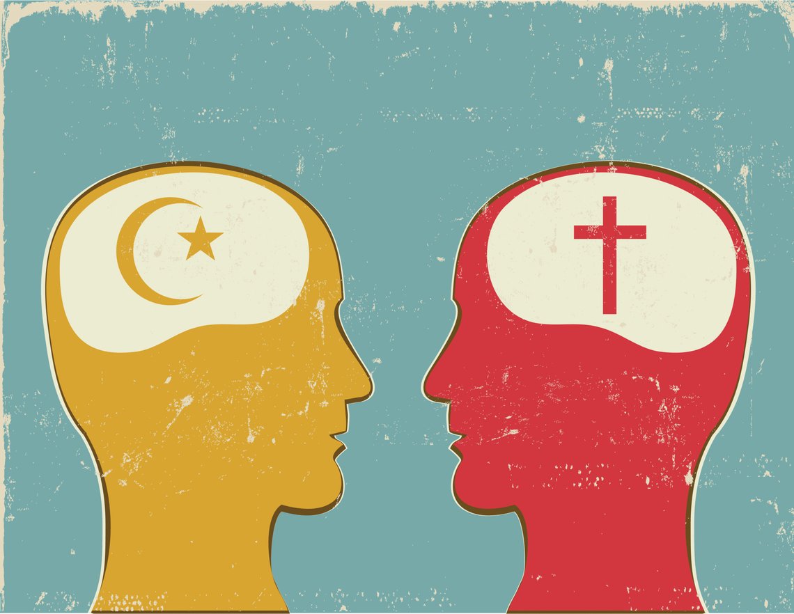 Profiles with Christian and Islamic symbols Profiles with Christian and Islamic symbols