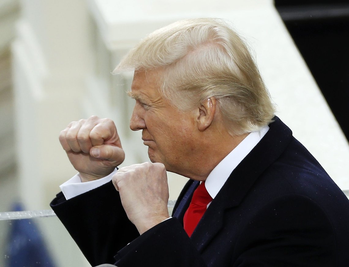 US President Donald Trump gestures after taking the oath of office during his inauguration at the U.S. Capitol in Washington, U.S., January 20, 2017. REUTERS/Kevin Lamarque US President Donald Trump gestures after taking the oath of office during his inauguration at the U.S. Capitol in Washington, U.S., January 20, 2017. REUTERS/Kevin Lamarque