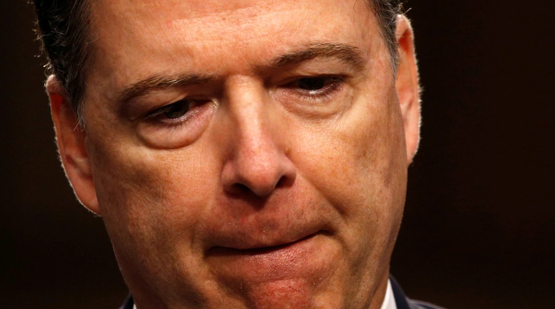 Former FBI Director James Comey pauses as he testifies before a Senate Intelligence Committee hearing on Russia's alleged interference in the 2016 U.S. presidential election on Capitol Hill in Washington, U.S., June 8, 2017. REUTERS/Jonathan Ernst TPX IMAGES OF THE DAY Former FBI Director James Comey pauses as he testifies before a Senate Intelligence Committee hearing on Russia's alleged interference in the 2016 U.S. presidential election on Capitol Hill in Washington, U.S., June 8, 2017. REUTERS/Jonathan Ernst TPX IMAGES OF THE DAY