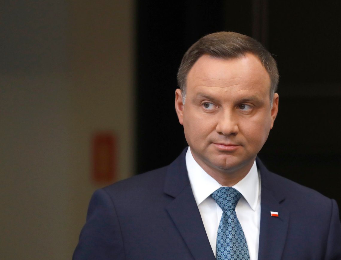 Poland's President Andrzej Duda looks on after his media announcement about Supreme Court legislation at Presidential Palace in Warsaw, Poland, July 24, 2017. REUTERS/Kacper Pempel Poland's President Andrzej Duda looks on after his media announcement about Supreme Court legislation at Presidential Palace in Warsaw, Poland, July 24, 2017. REUTERS/Kacper Pempel