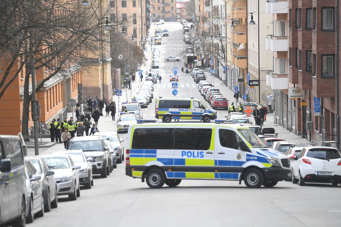 Police vans block the street outside the Stockholm District Court as Uzbek national Rakhmat Akilov, prime suspect in Friday's truck attack, appeares in court, in Stockholm, Sweden April 11, 2017. TT News Agency/Fredrik Sandberg via REUTERS ATTENTION EDITORS - THIS IMAGE WAS PROVIDED BY A THIRD PARTY. FOR EDITORIAL USE ONLY. SWEDEN OUT. NO COMMERCIAL OR EDITORIAL SALES IN SWEDEN. NO COMMERCIAL SALES. Police vans block the street outside the Stockholm District Court as Uzbek national Rakhmat Akilov, prime suspect in Friday's truck attack, appeares in court, in Stockholm, Sweden April 11, 2017. TT News Agency/Fredrik Sandberg via REUTERS ATTENTION EDITORS - THIS IMAGE WAS PROVIDED BY A THIRD PARTY. FOR EDITORIAL USE ONLY. SWEDEN OUT. NO COMMERCIAL OR EDITORIAL SALES IN SWEDEN. NO COMMERCIAL SALES.
