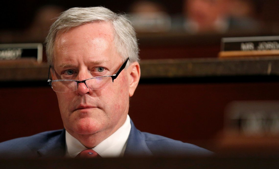 Rep. Mark Meadows (R-NC) listens to U.S. Department of Justice Inspector General Michael Horowitz testifying to a joint hearing with the House Judiciary and the House Oversight and Government Reform titled, "Oversight of the FBI and DOJ Actions in Advance of the 2016 Election" on Capitol Hill in Washington, U.S., June 19, 2018. REUTERS/Joshua Roberts Rep. Mark Meadows (R-NC) listens to U.S. Department of Justice Inspector General Michael Horowitz testifying to a joint hearing with the House Judiciary and the House Oversight and Government Reform titled, "Oversight of the FBI and DOJ Actions in Advance of the 2016 Election" on Capitol Hill in Washington, U.S., June 19, 2018. REUTERS/Joshua Roberts