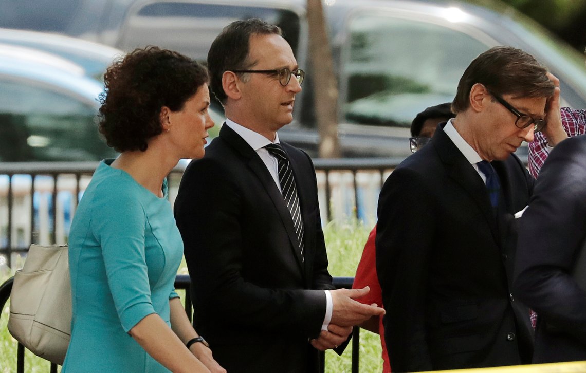 Germany's Foreign Minister Heiko Maas leaves the West Wing with aides after meeting with U.S. National Security Advisor John Bolton at the White House in Washington, U.S., May 23, 2018. REUTERS/Carlos Barria Germany's Foreign Minister Heiko Maas leaves the West Wing with aides after meeting with U.S. National Security Advisor John Bolton at the White House in Washington, U.S., May 23, 2018. REUTERS/Carlos Barria