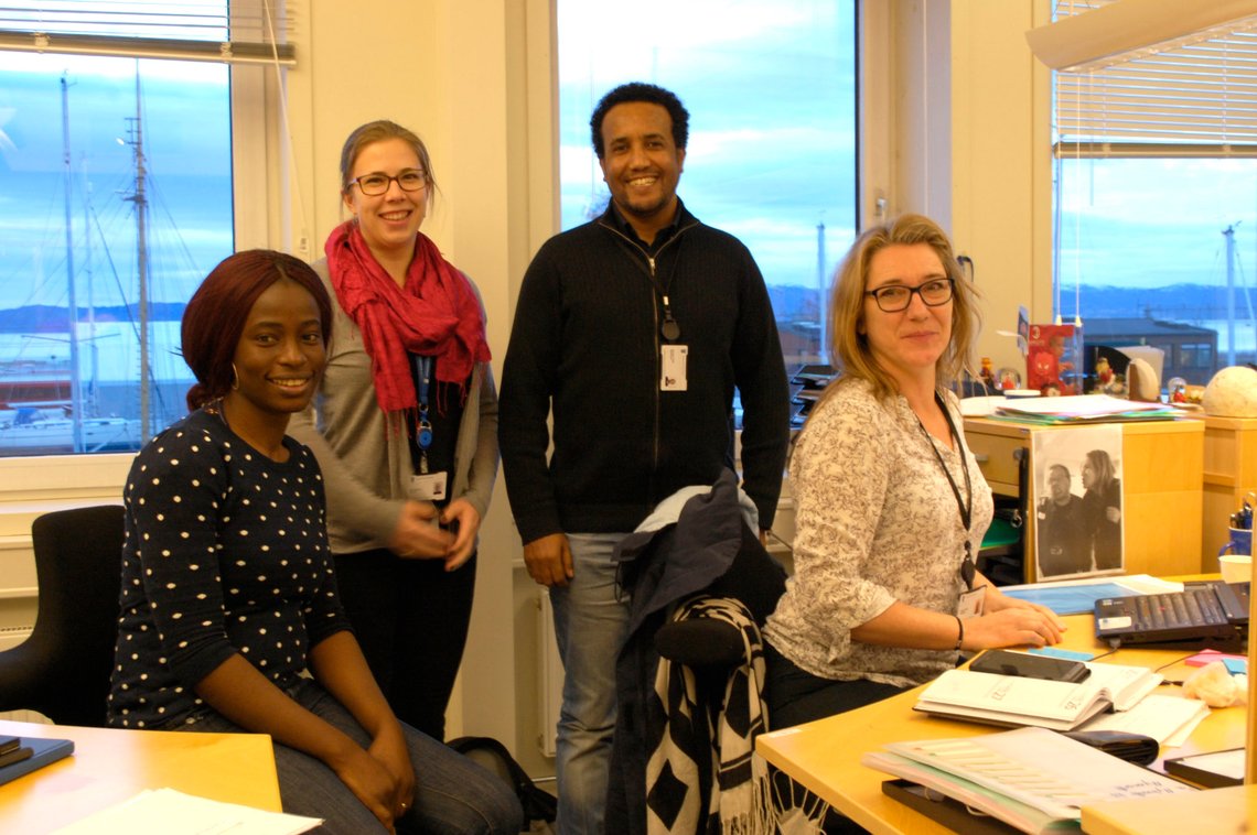 Arbeidsgiverteamet ved Kvalifiseringssenteret for Innvandrere (INN) i Trondheim. Foto: Integrerings- og Mangfoldsdirektoratet (IMDi). Arbeidsgiverteamet ved Kvalifiseringssenteret for Innvandrere (INN) i Trondheim. Foto: Integrerings- og Mangfoldsdirektoratet (IMDi).