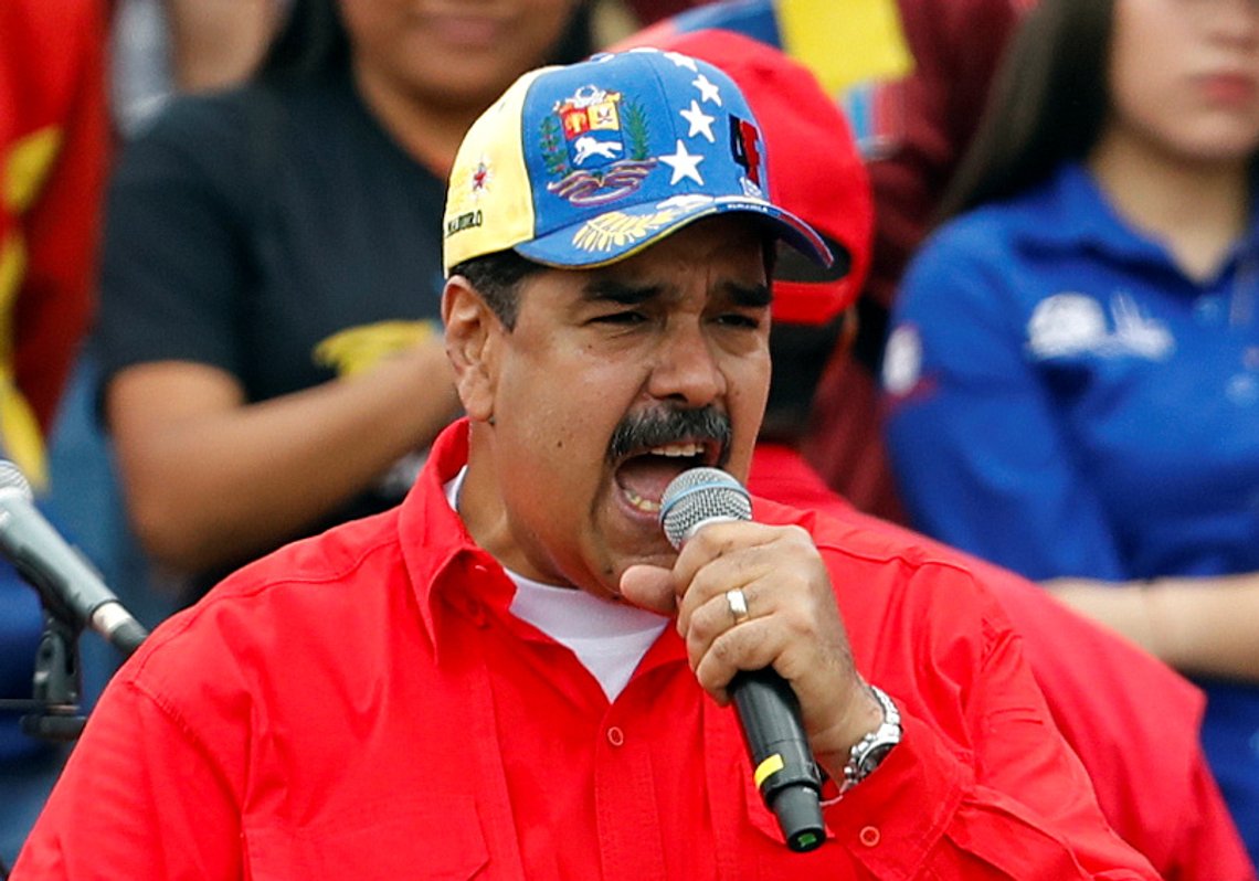 Venezuela's President Nicolas Maduro gestures speaks during a rally in support of the government and to commemorate the 20th anniversary of the arrival to the presidency of the late President Hugo Chavez in Caracas, Venezuela February 2, 2019. REUTERS/Manaure Quintero NO RESALES. NO ARCHIVES. Venezuela's President Nicolas Maduro gestures speaks during a rally in support of the government and to commemorate the 20th anniversary of the arrival to the presidency of the late President Hugo Chavez in Caracas, Venezuela February 2, 2019. REUTERS/Manaure Quintero NO RESALES. NO ARCHIVES.