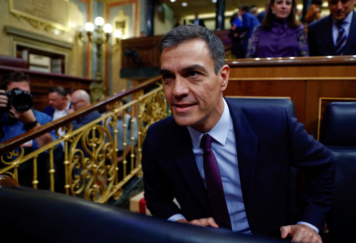 Spain's Prime Minister Pedro Sanchez attends a session at Parliament in Madrid, Spain, February 12, 2019. REUTERS/Juan Medina Spain's Prime Minister Pedro Sanchez attends a session at Parliament in Madrid, Spain, February 12, 2019. REUTERS/Juan Medina