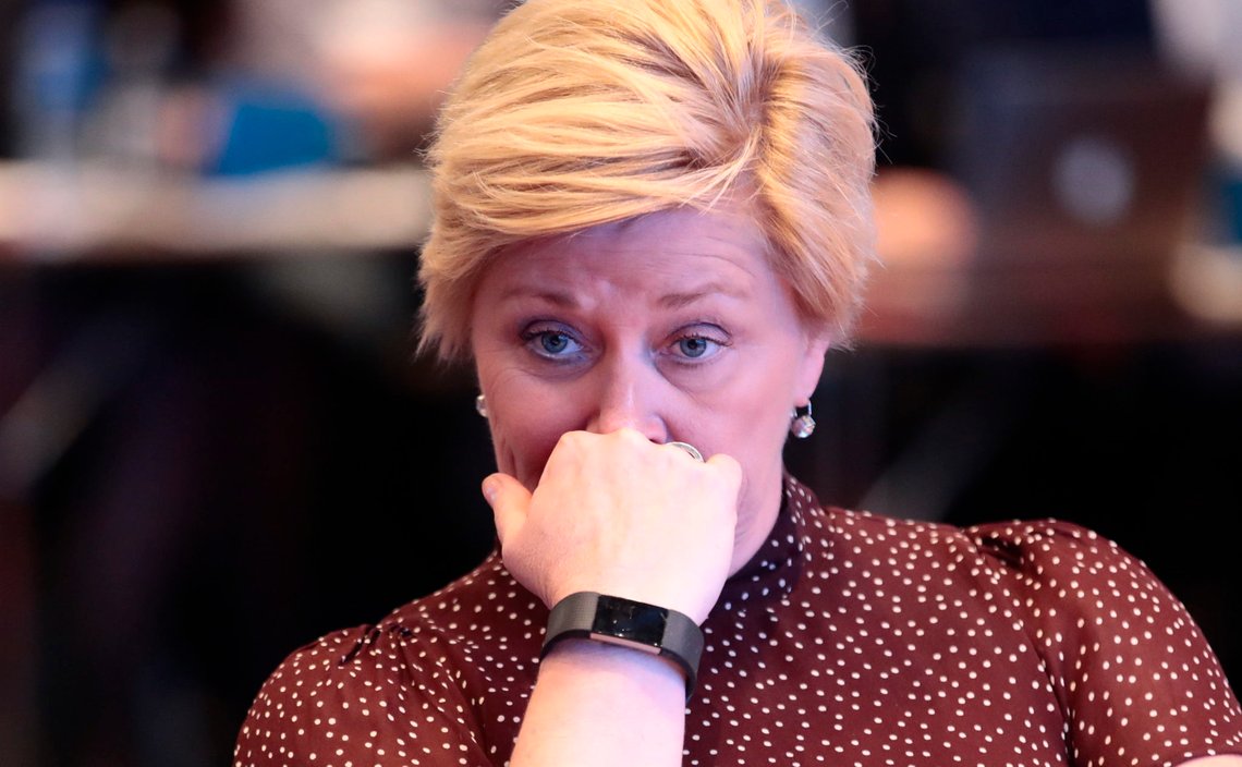 Gardermoen 20190505.
Leder Siv Jensen på Frps landsmøte på Gardermoen søndag.
Foto: Lise Åserud / NTB scanpix Gardermoen 20190505.
Leder Siv Jensen på Frps landsmøte på Gardermoen søndag.
Foto: Lise Åserud / NTB scanpix