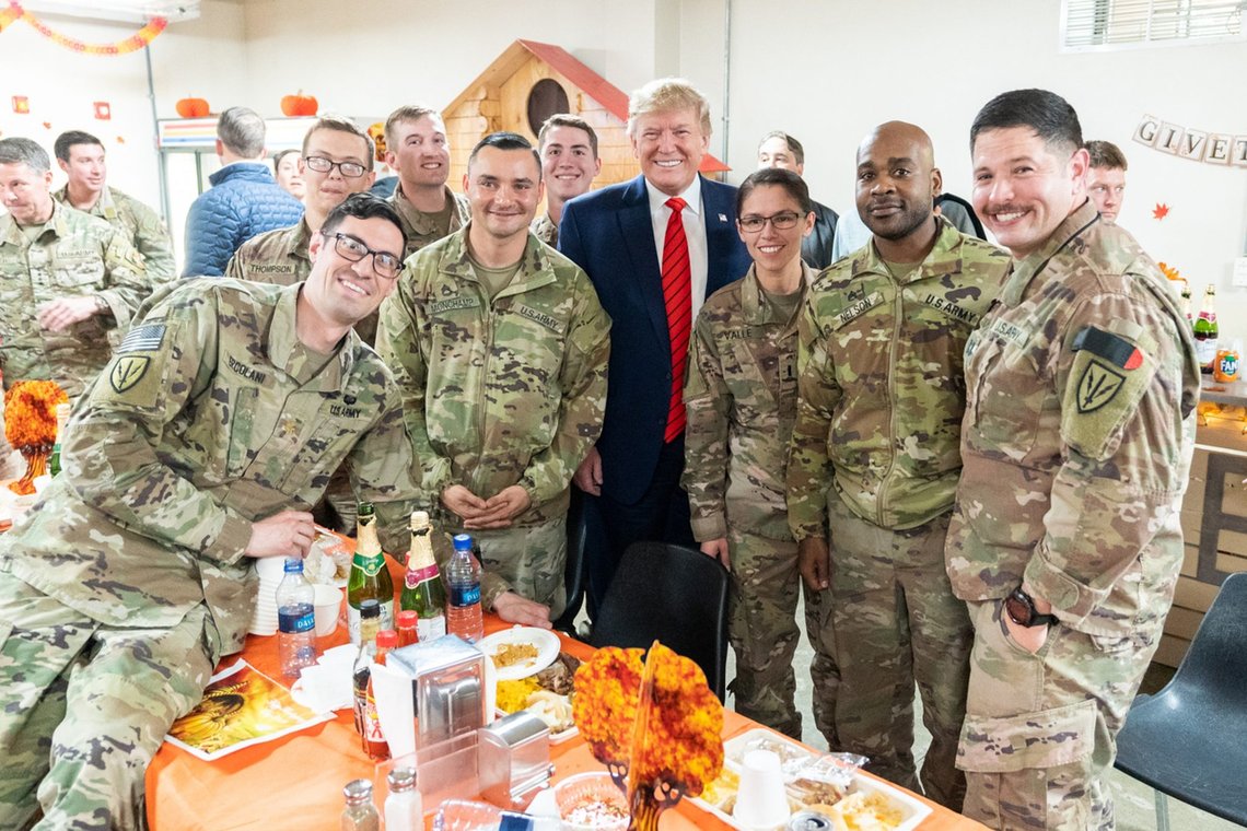 November 28, 2019, Afghanistan: United States service members deployed to Bagram Airfield in Afghanistan applaud as President Donald J. Trump delivers remarks Thursday, Nov. 28, 2019, during a surprise Thanksgiving visit..People: President Donald Trump.
28 Nov 2019
Pictured: November 28, 2019, Afghanistan: President Donald J. Trump poses for a photo with United States service members deployed to Bagram Airfield in Afghanistan Thursday, Nov. 28, 2019, during a surprise Thanksgiving visit. ..People: President Donald Trump.
Photo credit: ZUMAPRESS.com / MEGA
TheMegaAgency.com
+1 888 505 6342 November 28, 2019, Afghanistan: United States service members deployed to Bagram Airfield in Afghanistan applaud as President Donald J. Trump delivers remarks Thursday, Nov. 28, 2019, during a surprise Thanksgiving visit..People: President Donald Trump.
28 Nov 2019
Pictured: November 28, 2019, Afghanistan: President Donald J. Trump poses for a photo with United States service members deployed to Bagram Airfield in Afghanistan Thursday, Nov. 28, 2019, during a surprise Thanksgiving visit. ..People: President Donald Trump.
Photo credit: ZUMAPRESS.com / MEGA
TheMegaAgency.com
+1 888 505 6342