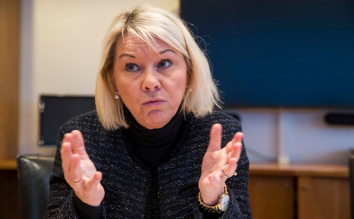 Oslo 20190124.
Kommunalminister Monica Mæland (H) legger fram tall på statsansatte.
Foto: Terje Pedersen / NTB scanpix Oslo 20190124.
Kommunalminister Monica Mæland (H) legger fram tall på statsansatte.
Foto: Terje Pedersen / NTB scanpix