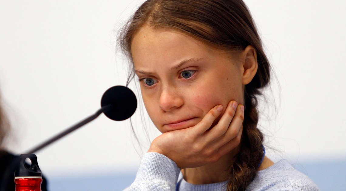 Greta Thunberg during the press conference in Mocha hall during the seventh day of COP25 Chile-Madrid in Madrid, Spain on Dec 09, 2019. (Alter Photos/Manu R.B./Sipa USA) Greta Thunberg during the press conference in Mocha hall during the seventh day of COP25 Chile-Madrid in Madrid, Spain on Dec 09, 2019. (Alter Photos/Manu R.B./Sipa USA)