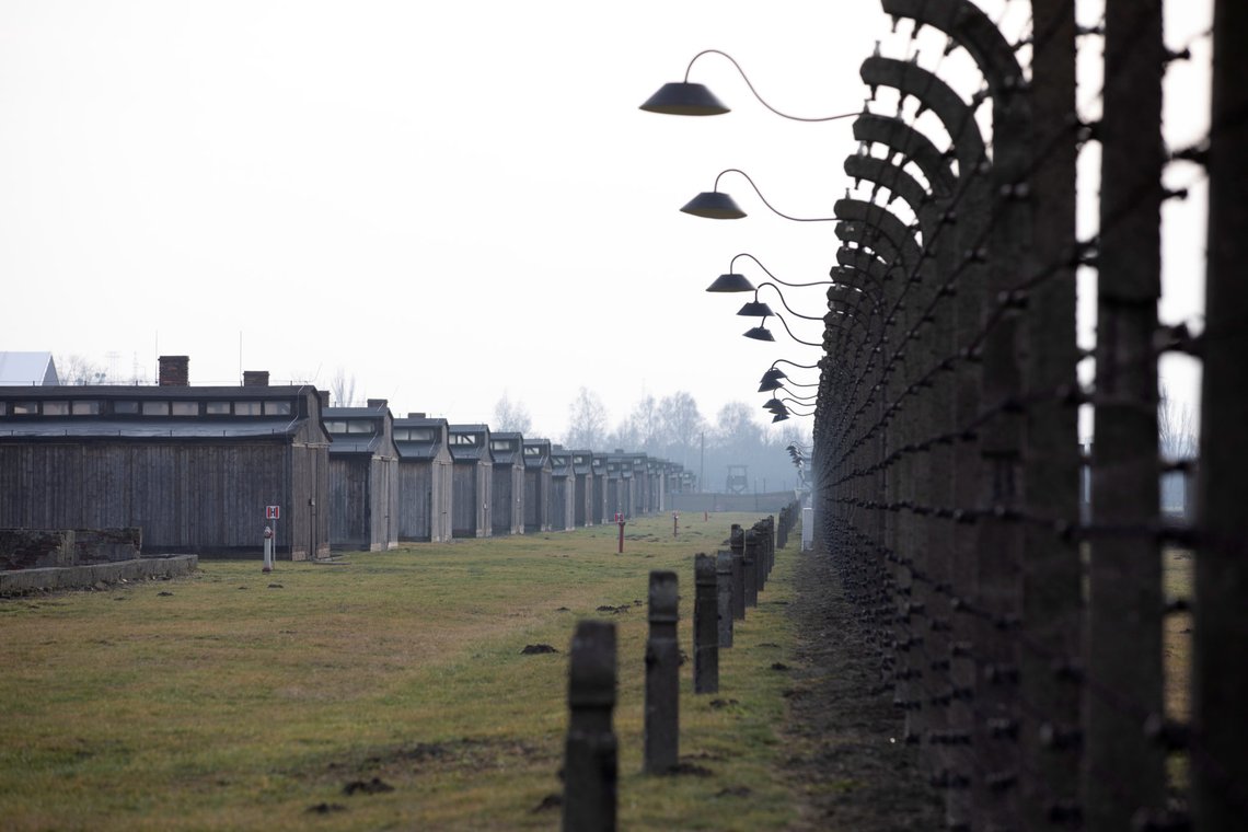 Buildings of former Nazi German Auschwitz-Birkenau concentration camp complex are pictured in Oswiecim, Poland, January 14, 2020. Picture taken January 14, 2020. REUTERS/Axel Schmidt Buildings of former Nazi German Auschwitz-Birkenau concentration camp complex are pictured in Oswiecim, Poland, January 14, 2020. Picture taken January 14, 2020. REUTERS/Axel Schmidt