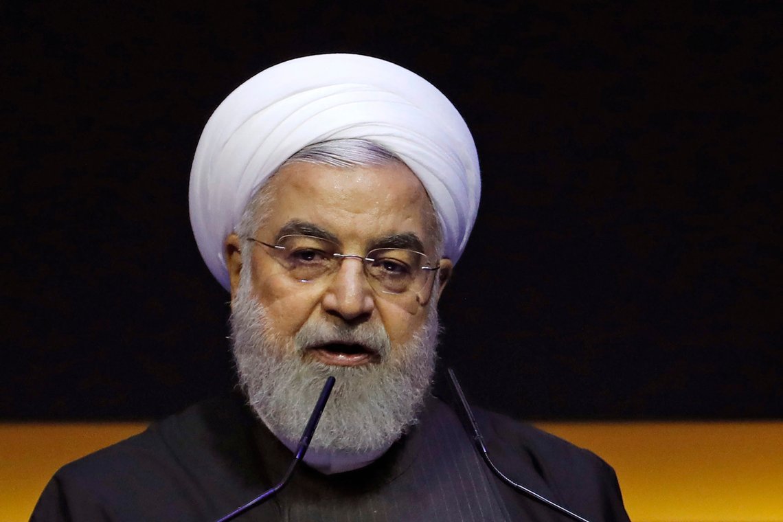FILE - In this Thursday, Dec. 19, 2019, file photo, Iranian President Hassan Rouhani delivers a speech at the Kuala Lumpur Summit in Kuala Lumpur, Malaysia. Rouhani is to visit Tokyo to meet with Japanese Prime Minister Shinzo Abe later Friday, Dec. 20, 2019, in hopes of easing nuclear impasse between Tehran and Washington and relieving tension in the Middle East. Friday's visit is the first by an Iranian prime minister in 19 years and comes just before Japan is expected to announce a plan to deploy its troops to the Middle Eastern seas to ensure the safety of Japanese vessels transporting oil from the region. (AP Photo/Lai Seng Sin, File) FILE - In this Thursday, Dec. 19, 2019, file photo, Iranian President Hassan Rouhani delivers a speech at the Kuala Lumpur Summit in Kuala Lumpur, Malaysia. Rouhani is to visit Tokyo to meet with Japanese Prime Minister Shinzo Abe later Friday, Dec. 20, 2019, in hopes of easing nuclear impasse between Tehran and Washington and relieving tension in the Middle East. Friday's visit is the first by an Iranian prime minister in 19 years and comes just before Japan is expected to announce a plan to deploy its troops to the Middle Eastern seas to ensure the safety of Japanese vessels transporting oil from the region. (AP Photo/Lai Seng Sin, File)