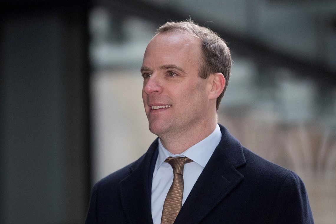 FILE PHOTO: Britain's Foreign Secretary Dominic Raab arrives at the BBC headquarters ahead of his appearance on the Andrew Marr show in London Britain January 5, 2020. REUTERS/Simon Dawson/File Photo FILE PHOTO: Britain's Foreign Secretary Dominic Raab arrives at the BBC headquarters ahead of his appearance on the Andrew Marr show in London Britain January 5, 2020. REUTERS/Simon Dawson/File Photo