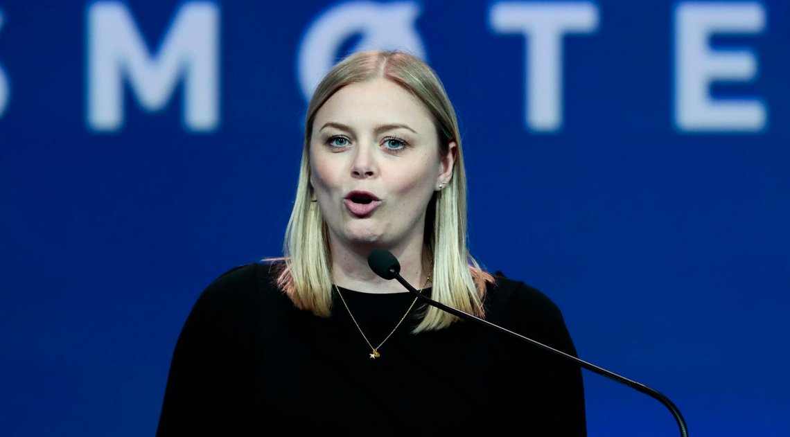 Gardermoen 20180406.
Tina Bru fra Høyre under Høyres landsmøte på Gardermoen fredag.
Foto: Lise Åserud / NTB scanpix Gardermoen 20180406.
Tina Bru fra Høyre under Høyres landsmøte på Gardermoen fredag.
Foto: Lise Åserud / NTB scanpix