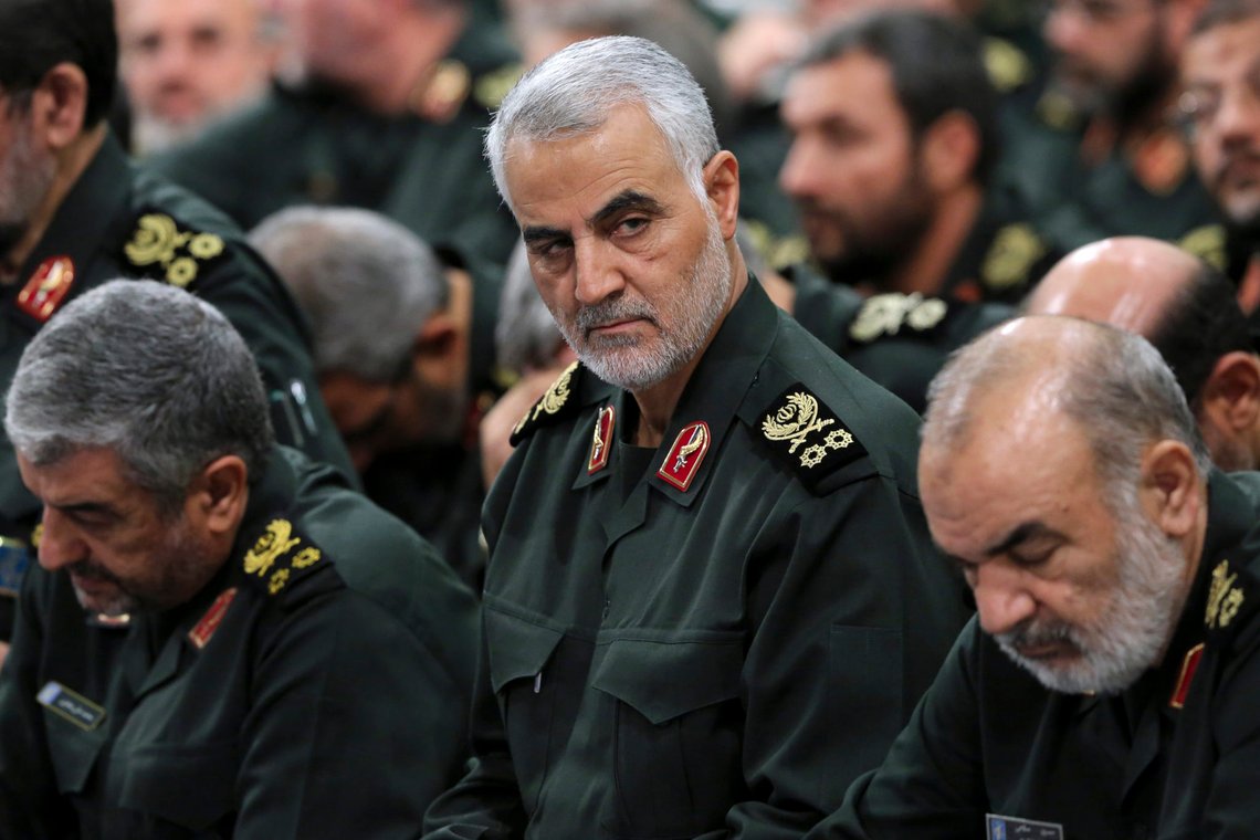 FILE - In this Sept. 18, 2016, file photo provided by an official website of the office of the Iranian supreme leader, Revolutionary Guard Gen. Qassem Soleimani, center, attends a meeting in Tehran, Iran. Iraqi TV and three Iraqi officials said Friday, Jan. 3, 2020, that Soleimani, the head of Irans elite Quds Force, has been killed in an airstrike at Baghdads international airport. (Office of the Iranian Supreme Leader via AP, File) FILE - In this Sept. 18, 2016, file photo provided by an official website of the office of the Iranian supreme leader, Revolutionary Guard Gen. Qassem Soleimani, center, attends a meeting in Tehran, Iran. Iraqi TV and three Iraqi officials said Friday, Jan. 3, 2020, that Soleimani, the head of Irans elite Quds Force, has been killed in an airstrike at Baghdads international airport. (Office of the Iranian Supreme Leader via AP, File)