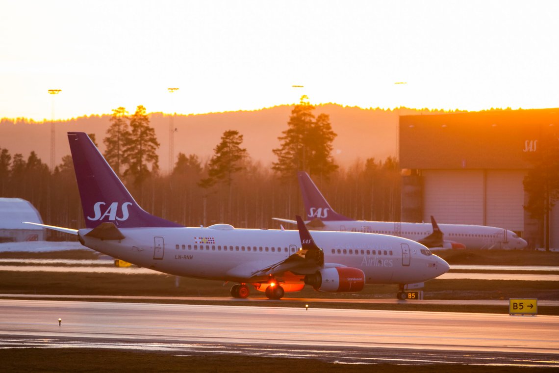 Gardermoen 20200116.
SAS-fly på Oslo lufthavn (OSL).
Foto: Håkon Mosvold Larsen / NTB scanpix Gardermoen 20200116.
SAS-fly på Oslo lufthavn (OSL).
Foto: Håkon Mosvold Larsen / NTB scanpix