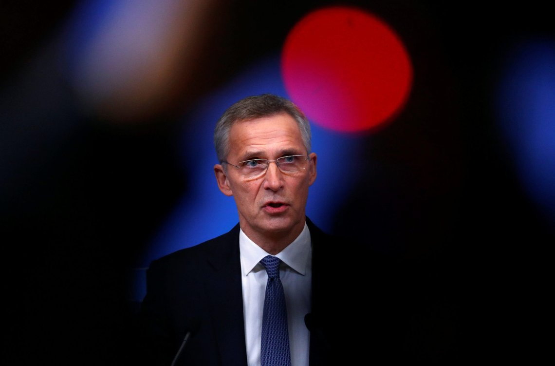 NATO Secretary General Jens Stoltenberg speaks at a news conference following a NATO defence ministers meeting at the Alliance headquarters in Brussels, Belgium February 12, 2020. REUTERS/Francois Lenoir NATO Secretary General Jens Stoltenberg speaks at a news conference following a NATO defence ministers meeting at the Alliance headquarters in Brussels, Belgium February 12, 2020. REUTERS/Francois Lenoir