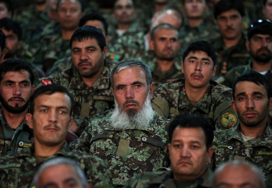 Afghan army officers listen to a speech by President Ashraf Ghani during an event with Afghan security forces in Kabul, Afghanistan September 9, 2019. REUTERS/Omar Sobhani Afghan army officers listen to a speech by President Ashraf Ghani during an event with Afghan security forces in Kabul, Afghanistan September 9, 2019. REUTERS/Omar Sobhani