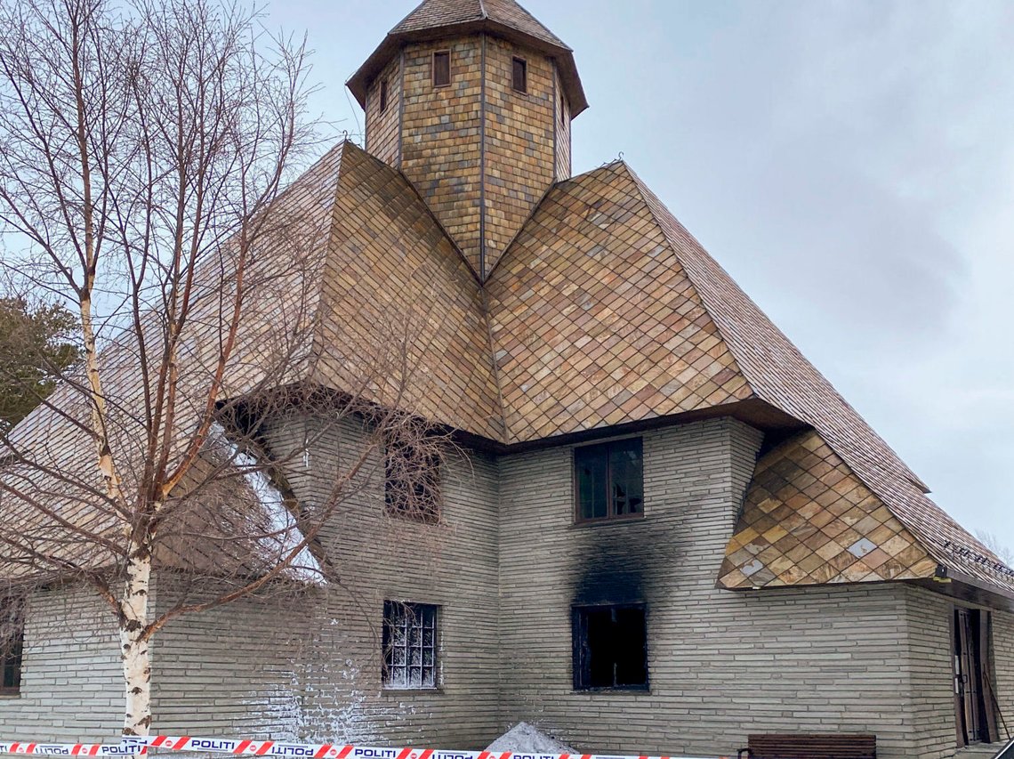 Dombås 20200220.
Dombås kirke etter brannen natt til torsdag.
Foto: Astrid Kvam Helset / NTB scanpix Dombås 20200220.
Dombås kirke etter brannen natt til torsdag.
Foto: Astrid Kvam Helset / NTB scanpix