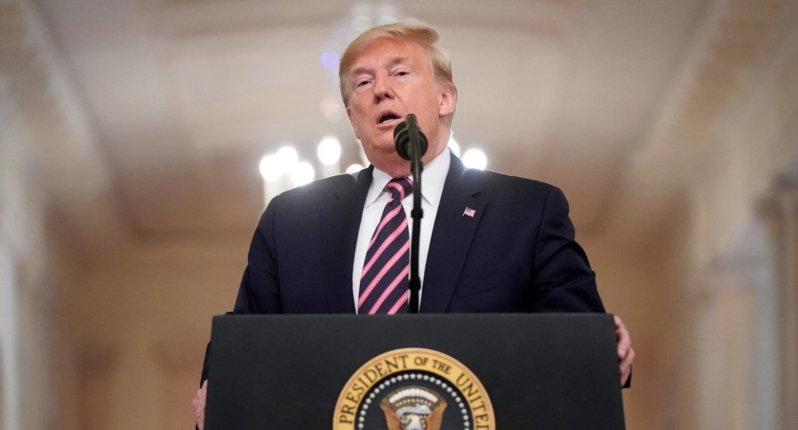 U.S. President Donald Trump delivers a statement about his acquittal in the East Room of the White House in Washington, U.S., February 6, 2020. REUTERS/Joshua Roberts U.S. President Donald Trump delivers a statement about his acquittal in the East Room of the White House in Washington, U.S., February 6, 2020. REUTERS/Joshua Roberts