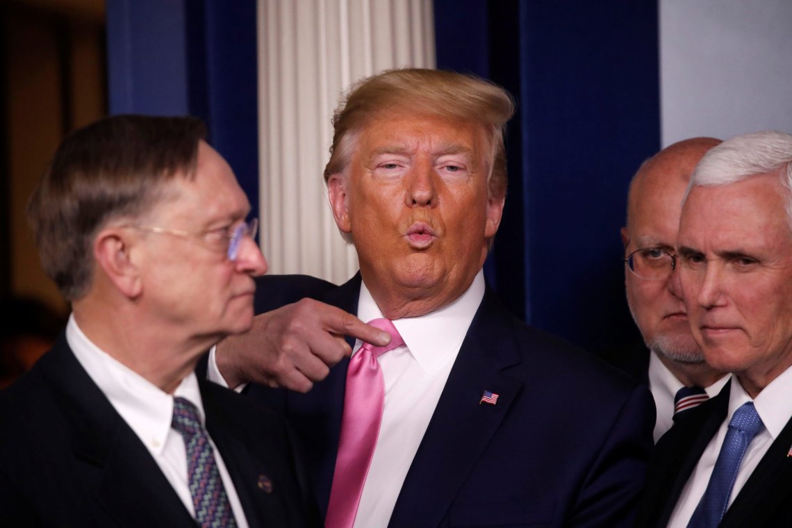 U.S. President Donald Trump and Vice President Mike Pence are seen just before the conclusion of the news conference on the coronavirus outbreak at the White House in Washington, U.S., February 26, 2020. REUTERS/Carlos Barria U.S. President Donald Trump and Vice President Mike Pence are seen just before the conclusion of the news conference on the coronavirus outbreak at the White House in Washington, U.S., February 26, 2020. REUTERS/Carlos Barria