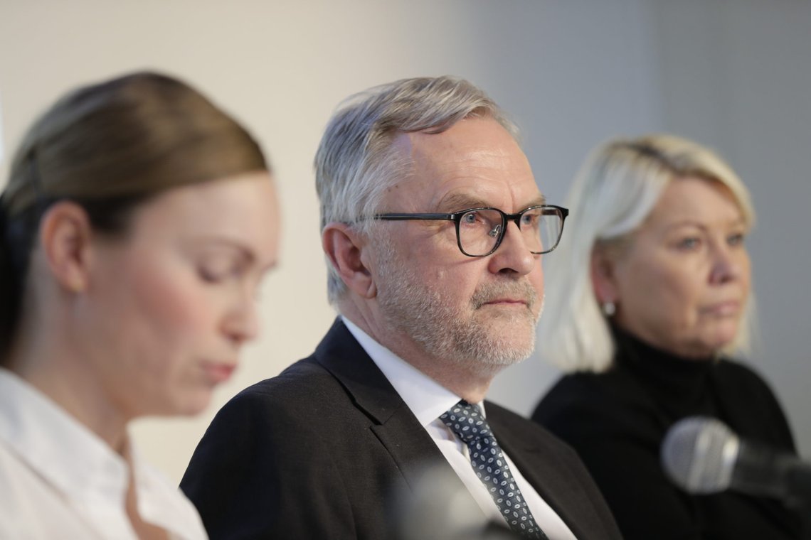 Oslo 20200204.
Fv. avdeingsleder i PST Hanne Blomberg, PST-sjef Hans Sverre Sjøvold og justisminister Monice Mæland under presentasjonen av PSTs trusselvurdering 2020.
Foto: Berit Roald / NTB scanpix Oslo 20200204.
Fv. avdeingsleder i PST Hanne Blomberg, PST-sjef Hans Sverre Sjøvold og justisminister Monice Mæland under presentasjonen av PSTs trusselvurdering 2020.
Foto: Berit Roald / NTB scanpix